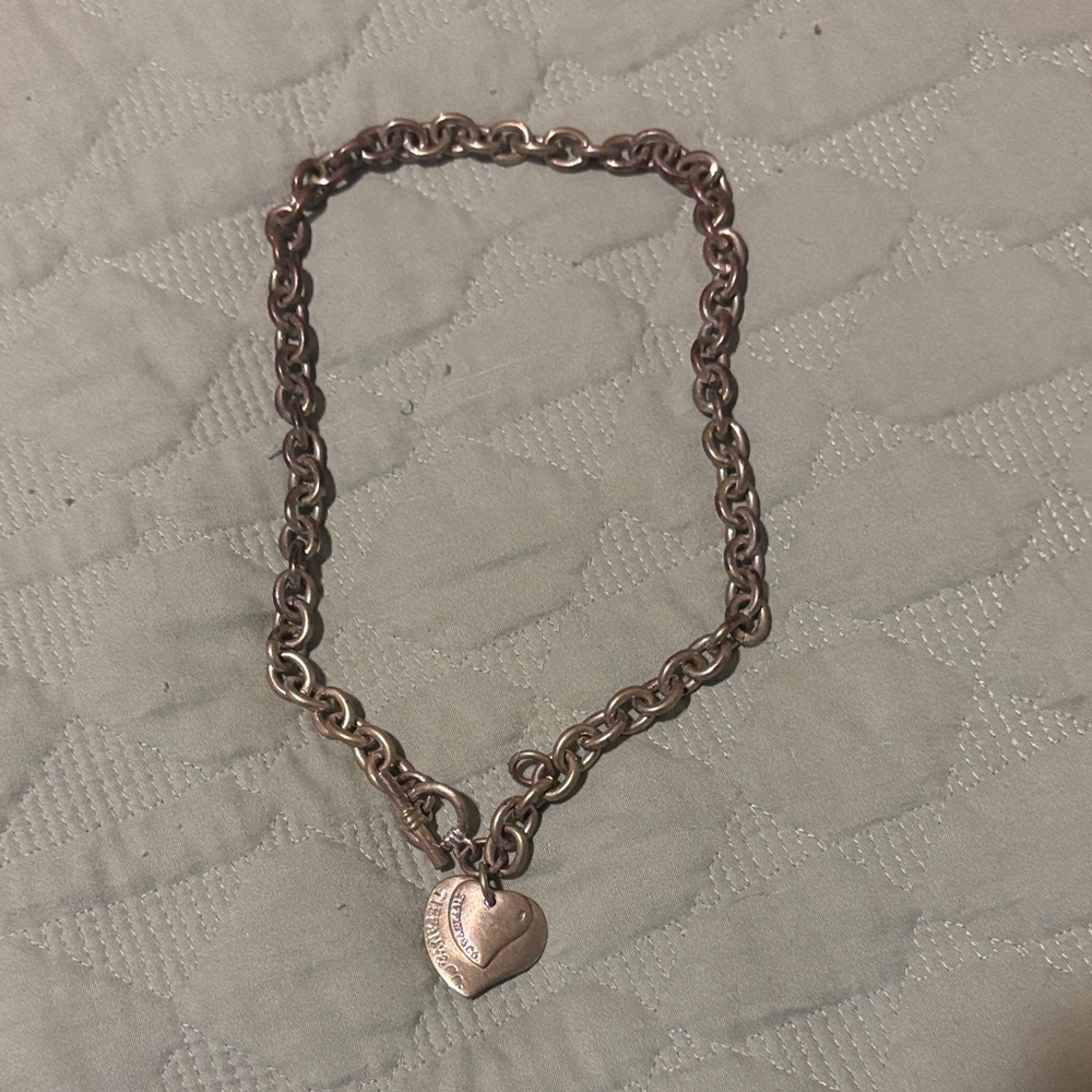 Silver Tiffany Heart Choker Necklace 🩵